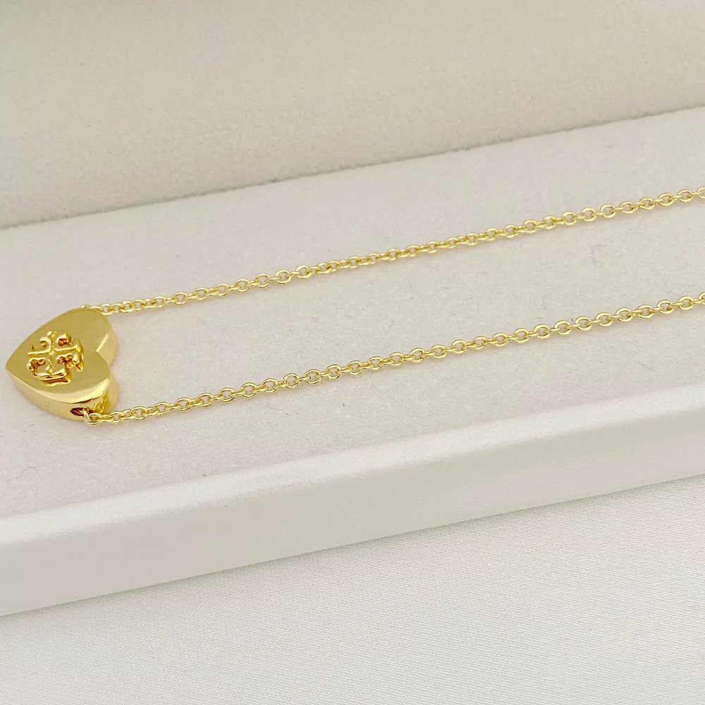 Tory Burch Heart Initial Pendant Necklace